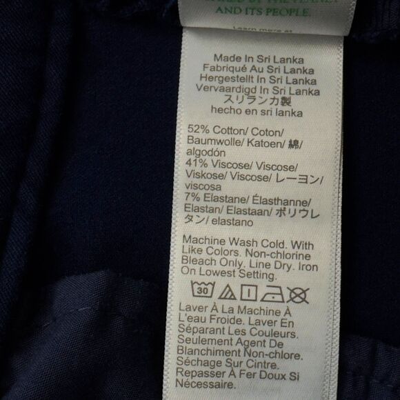 J. Crew 2023 Kallie Straight Leg Ankle Pant Navy Blue Women's Size 12 - Picture 5 of 8